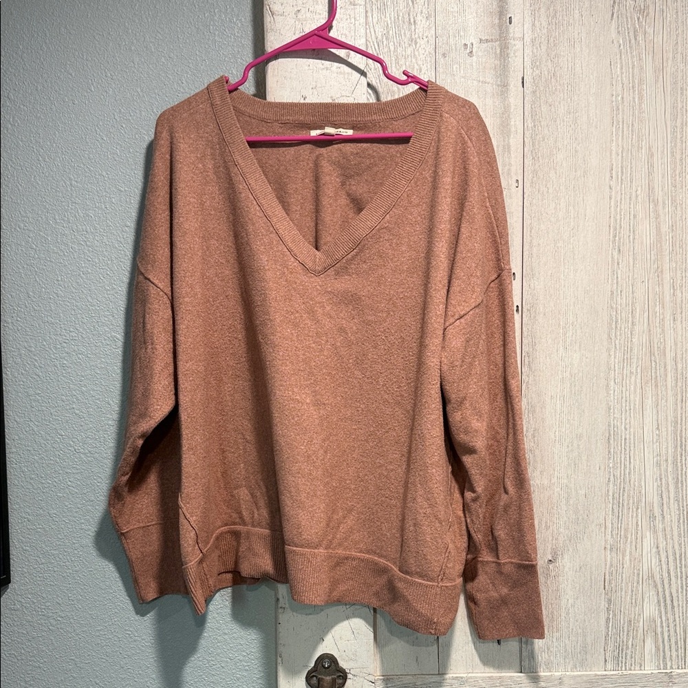 Lucky Brand Brown V-Neck Sweater